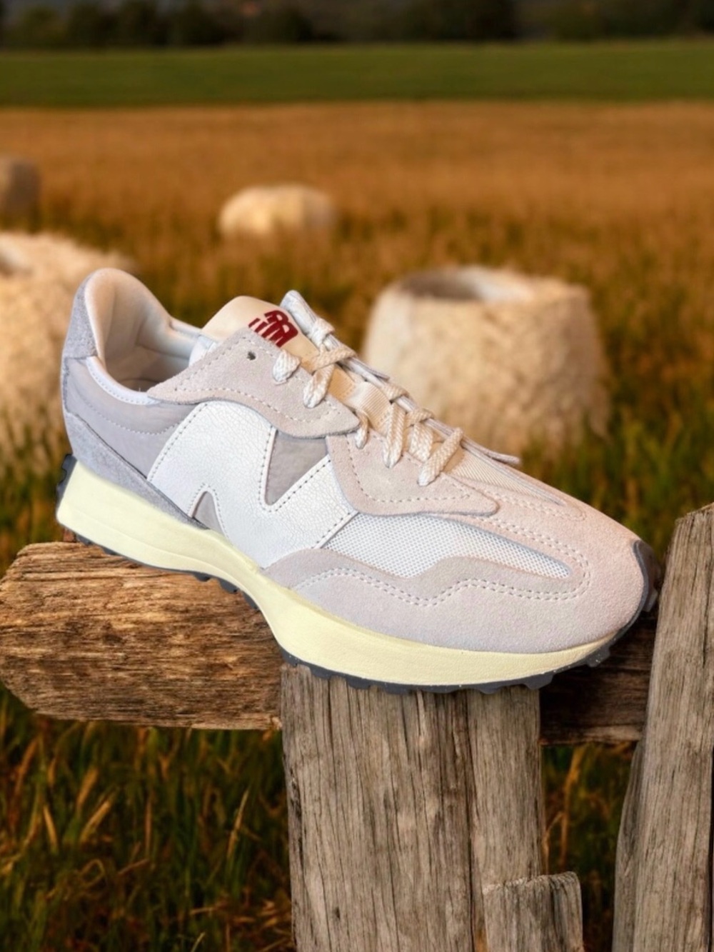 New Balance 327 Grey Sea Salt Raincloud Sneakers - Picture 8 of 16